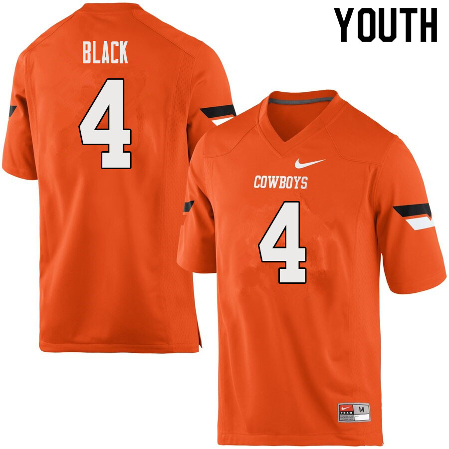 Youth #4 Korie Black Oklahoma State Cowboys College Football Jerseys Sale-Orange